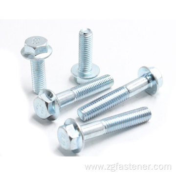 Hexagon flange bolts with blue zinc DIN6921